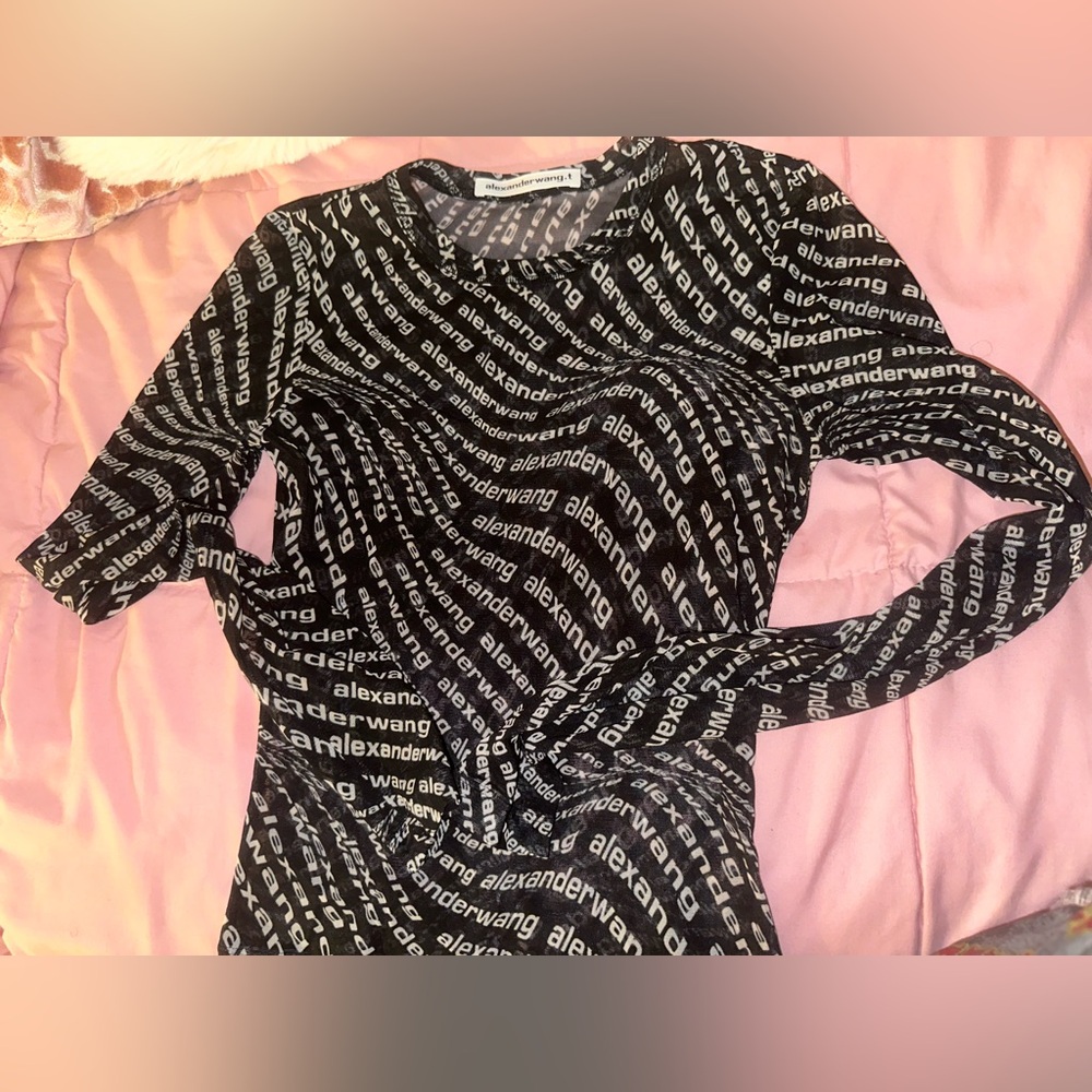 Woman’s Alexander Wang  Sheer Monogram Top